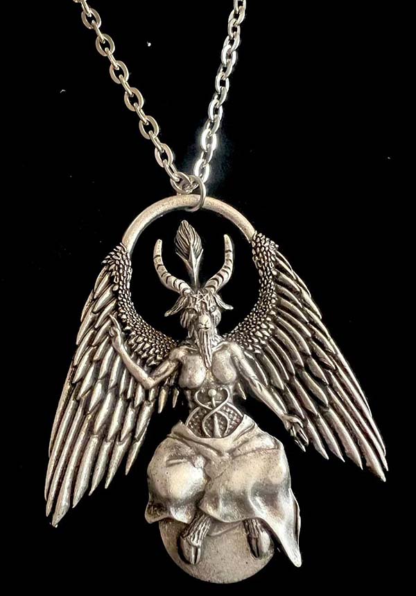 Exquisite Cast Alloy Baphomet Rising Necklace for Dark Elegance
