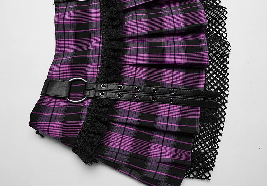 Quinn Magenta and Black Tartan Mini Skirt for Women - A Fashionable and Versatile Bottom Wear