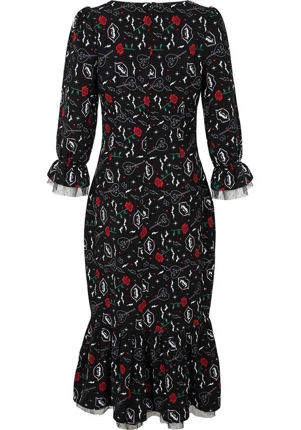 Hell Bunny's Enchanting Lilith Black Maxi Dress for Alternative Fashion Lovers