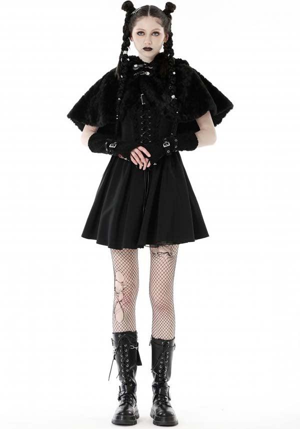 Stylish Black Bear-inspired Lolita Cape for a Dark Whimsical Look