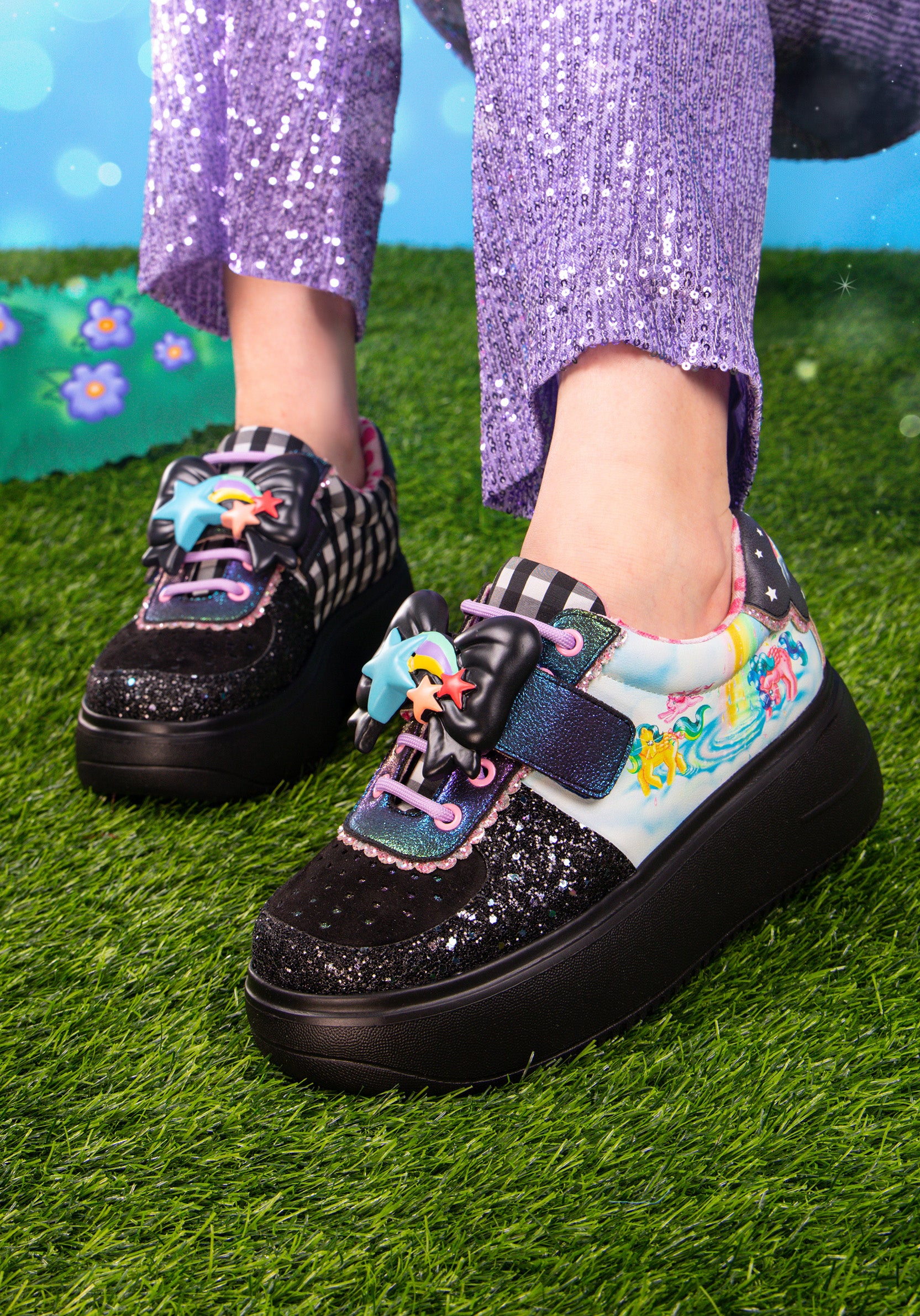 My Little Pony Rainbow of Light Black Platform Lace - up Sneakers