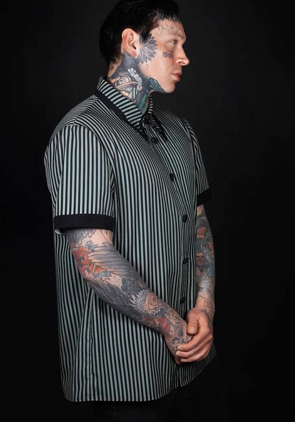 London Fog Men's Striped Button - Down Casual Shirt by Lively Ghosts