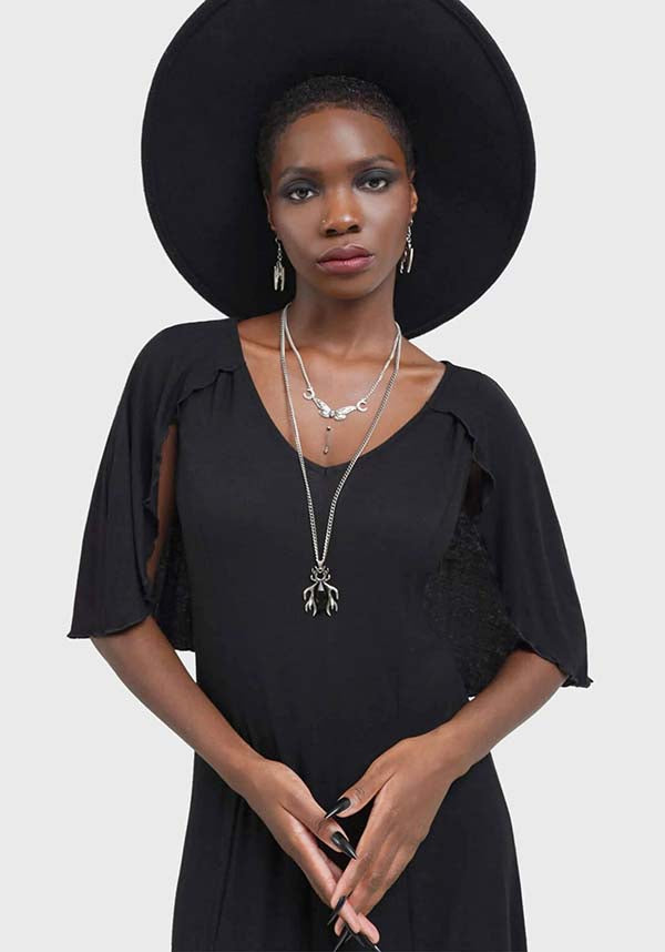 Krypt Lovers Women's Maxi Dress with Cape Detail
