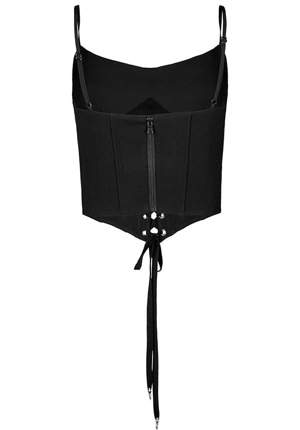 Stunning Fitted Marionette Black Top for a Graceful Pose