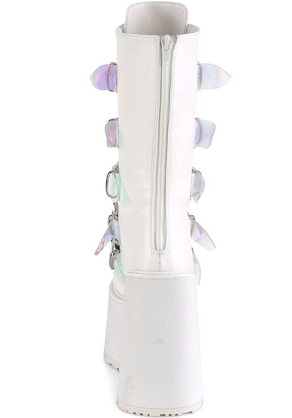 PREORDER! White Vegan Leather SWING-230 Mid-Calf Boots