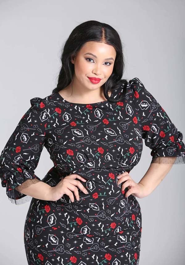 Hell Bunny's Enchanting Lilith Black Maxi Dress for Alternative Fashion Lovers