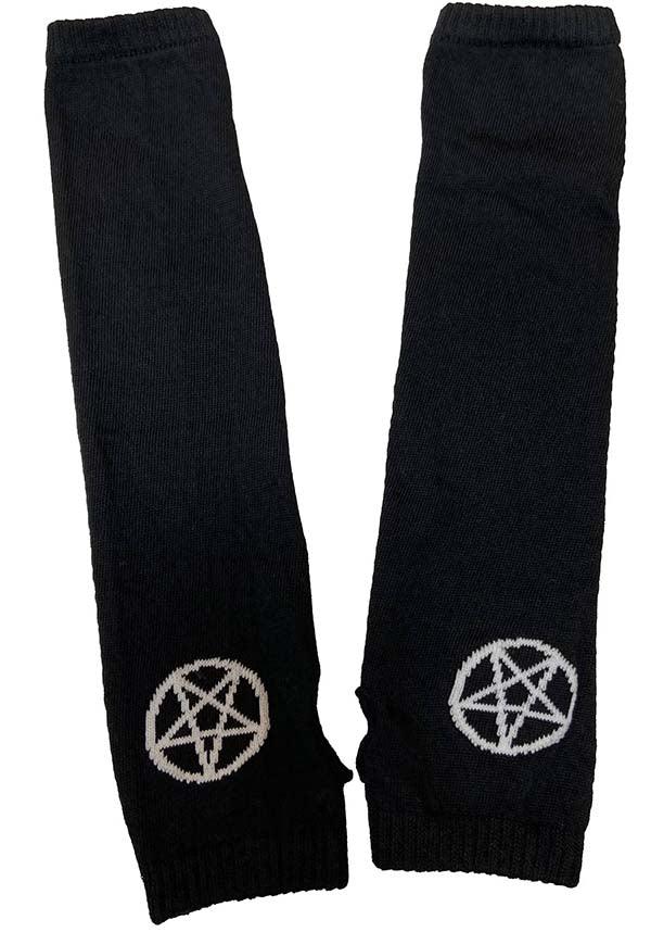 Fashionable Knitted Pentagram Fingerless Gloves for Cold Weather