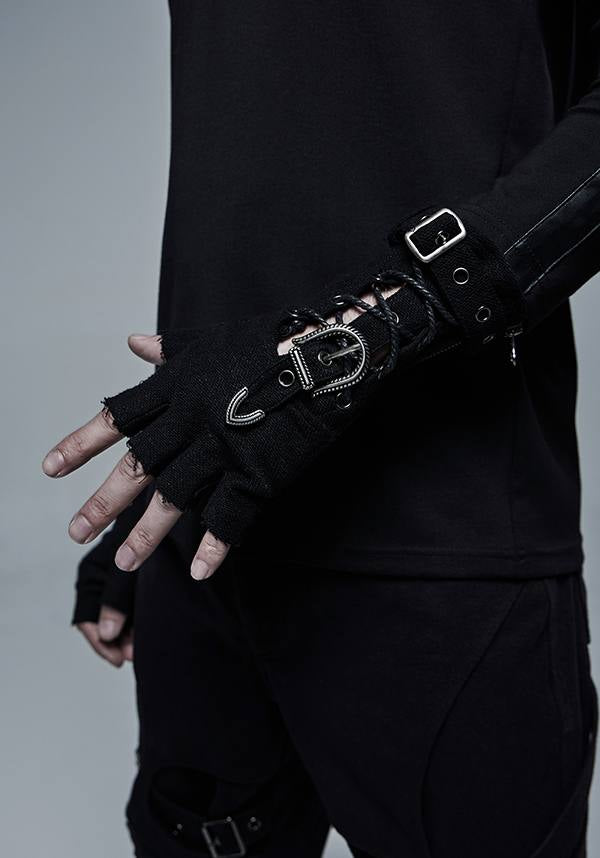 Last Breath Fingerless Gothic Style Gloves for an Eye - Catching Outfit