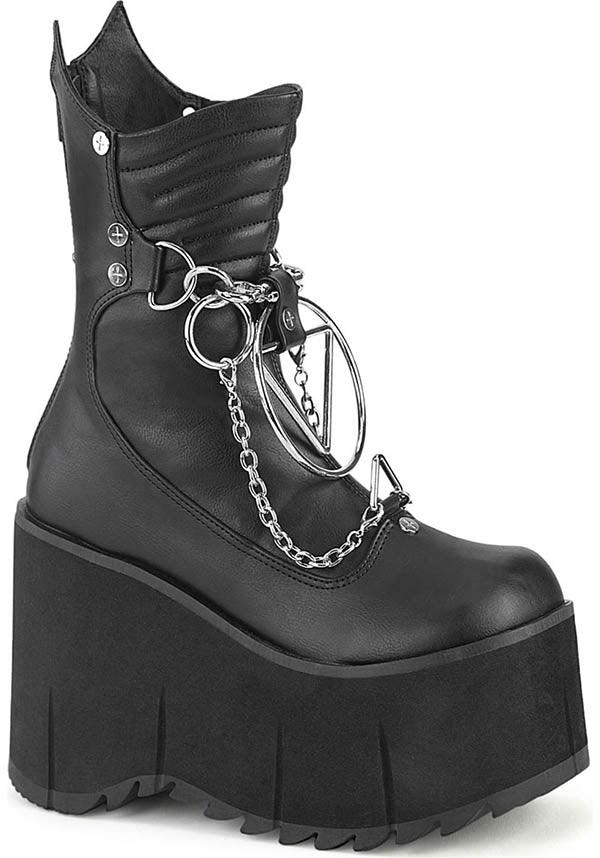 Black KERA-130 Platform Boots - Pre-Order for Alternative Fashion Enthusiasts