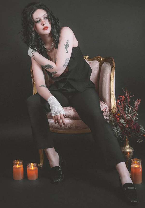 Lively Ghosts' Fashionable Jigsaw Black Vest for the Stylish