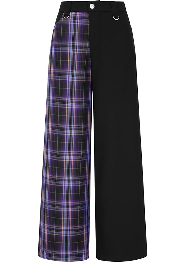 Banned Alternative Babylon Purple/Black Wide-Leg Punk Style Pants