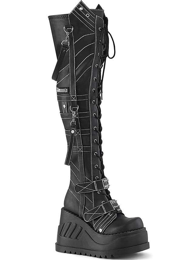Black Stomp-310 Platform Boots - Preorder Now!