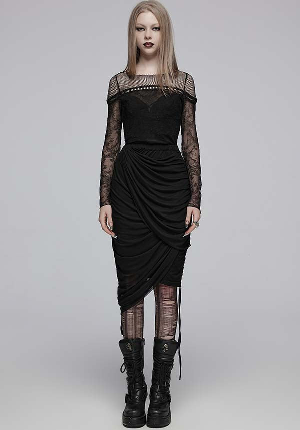 Isadora Ruched Wrap Skirt - A Versatile Punk Rave Fashion Piece