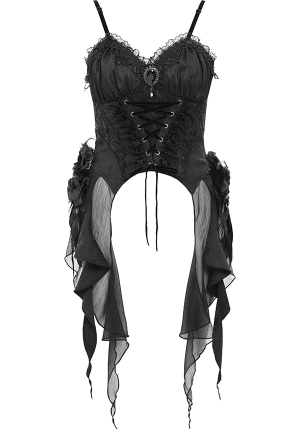 Devil Fashion Laced Briar Gothic Corset Top for Dark Romantics