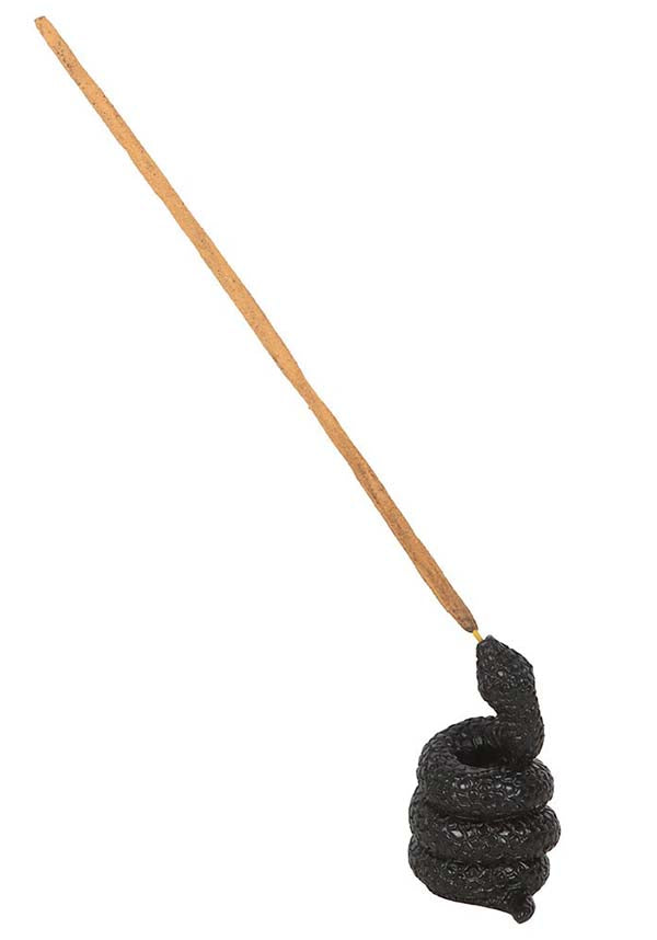 Elegant Black Resin Snake Incense Stick Holder for Gothic Decor