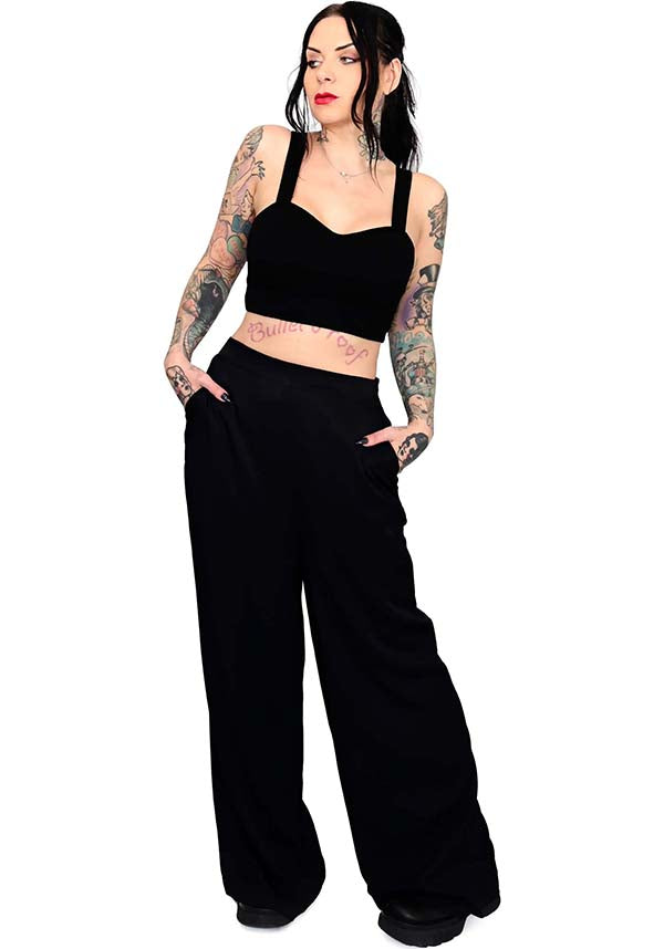 Foxblood Kori Comfortable Wide - Leg Pants for Lounge and Office