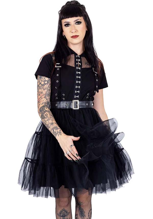 Poizen Industries Raven Gothic Mini Dress for a Hauntingly Elegant Look