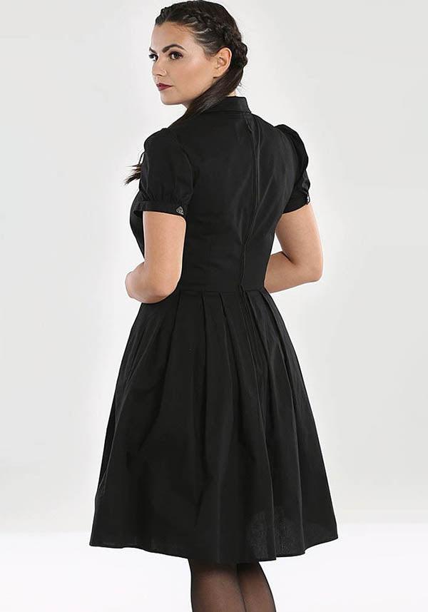 Samara Halloween-inspired Cotton Blend Dress with Sun & Moon Embroidery