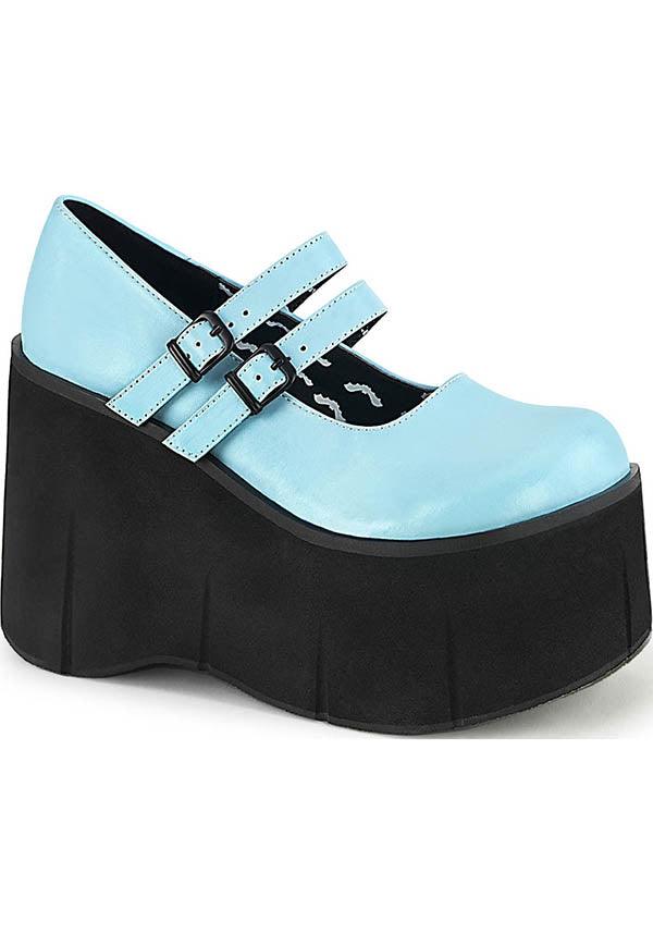 PREORDER - Demonia Platform Double Buckle Strap Mary Janes in Baby Blue (KERA - 08)