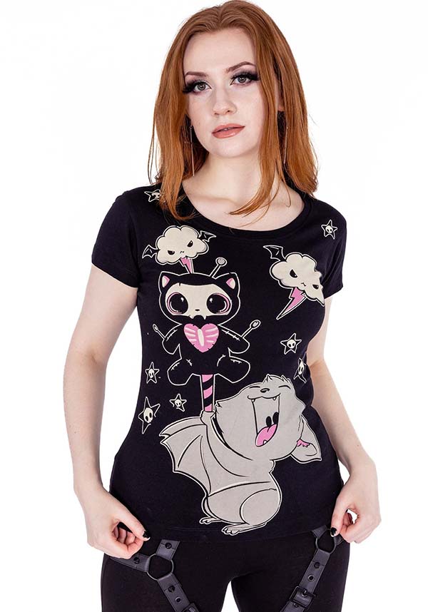 Cupcake Cult's Adorable and Edgy Bat Candy Cotton T-Shirt