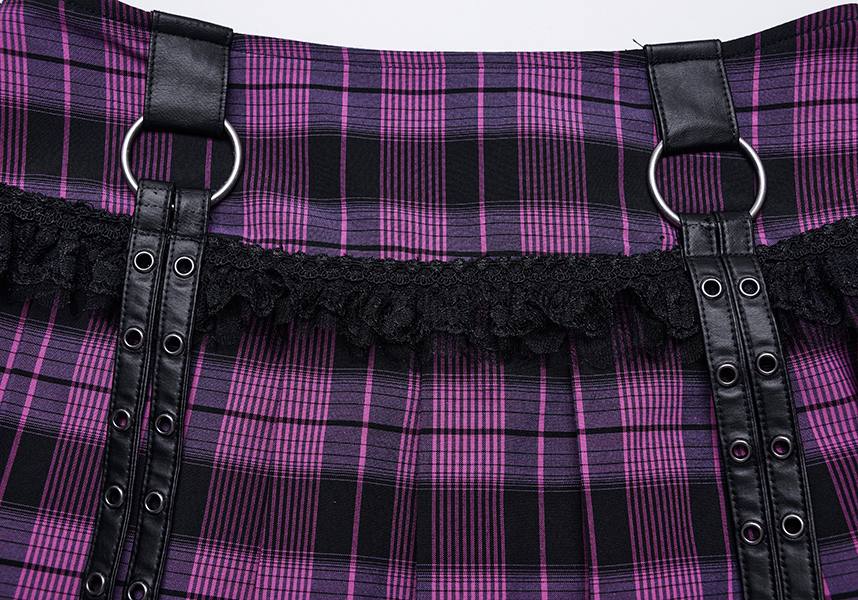 Quinn Magenta and Black Tartan Mini Skirt for Women - A Fashionable and Versatile Bottom Wear