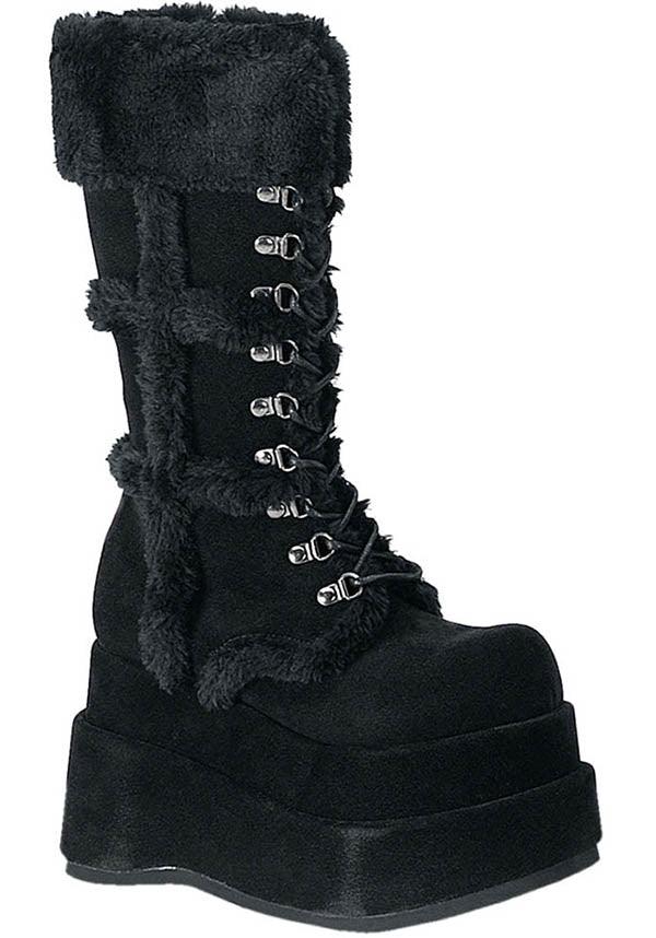 BEAR-202 Black Gothic Punk Stacked Platform Boots for Preorder