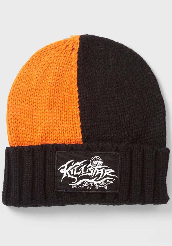 Jack O'Lantern Themed Soft Knit Beanie Hat