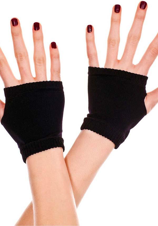 Stylish 100% Nylon Black Fingerless Wrist Gloves for Various Occasions