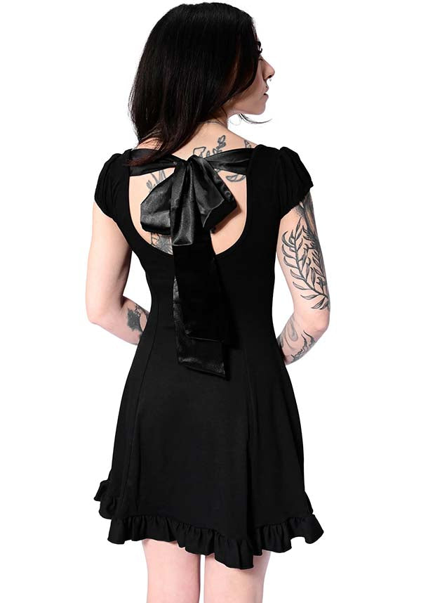 Marie Adjustable Satin Bow Stretch Ponte Holiday Dress