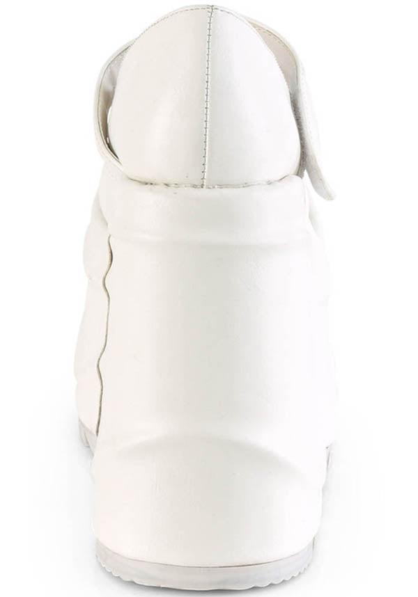 PREORDER: White WAVE-32 Wedge Platform Mary Janes