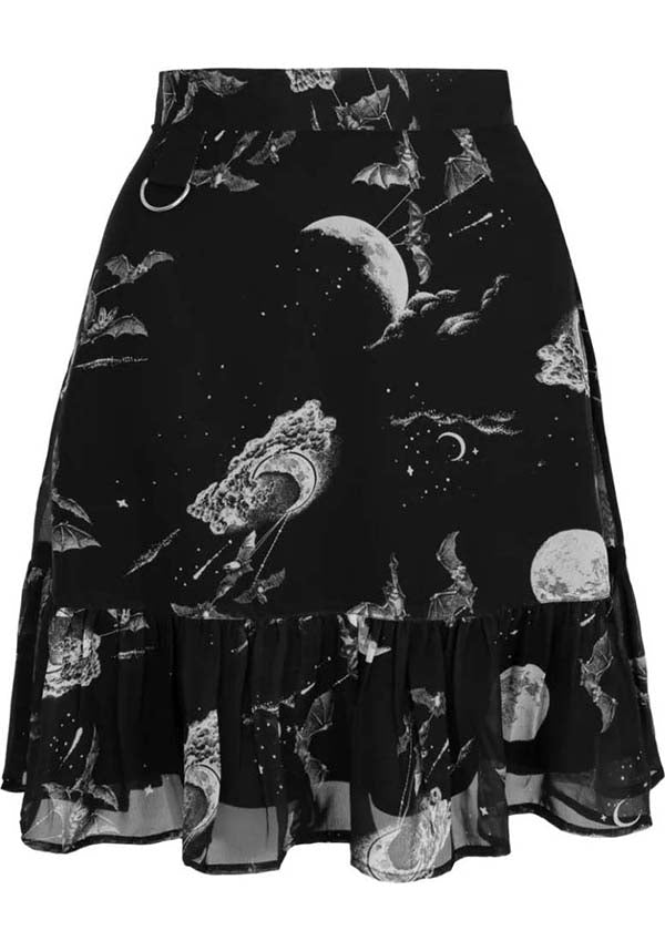 Hell Bunny's Enchanting Night Sky Printed Chiffon Mini Skirt