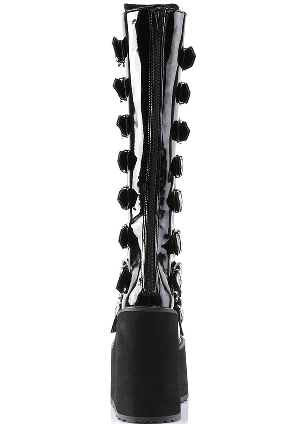 PREORDER: Black Patent SWING-815 Platform Goth Punk Knee Boots