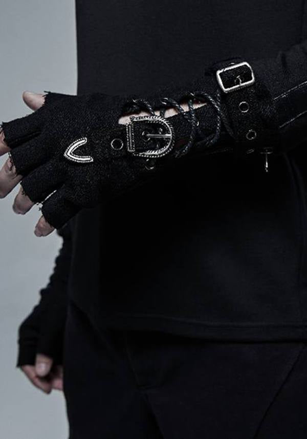 Last Breath Fingerless Gothic Style Gloves for an Eye - Catching Outfit