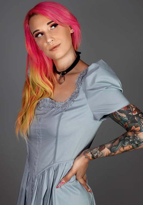 Pastel Blue Gothic Lace Provence Dress by Lively Ghosts