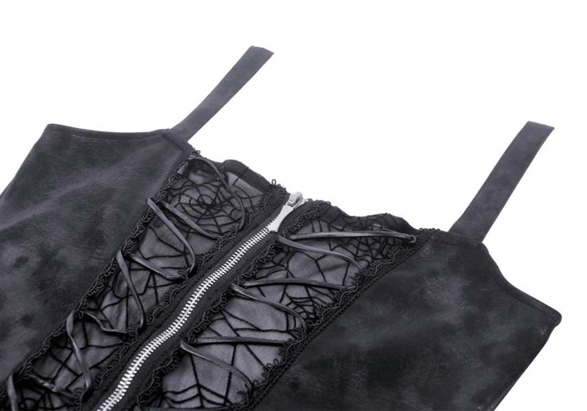Edgy Punk Style Spider Mesh Women's Dress