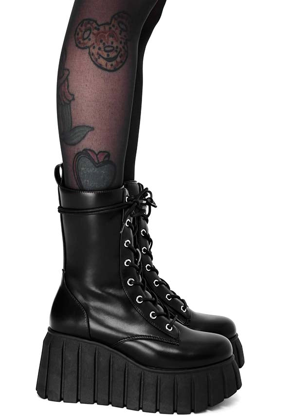 Foxblood Max Platform Combat Boots - A Stylish and Comfortable Footwear Choice