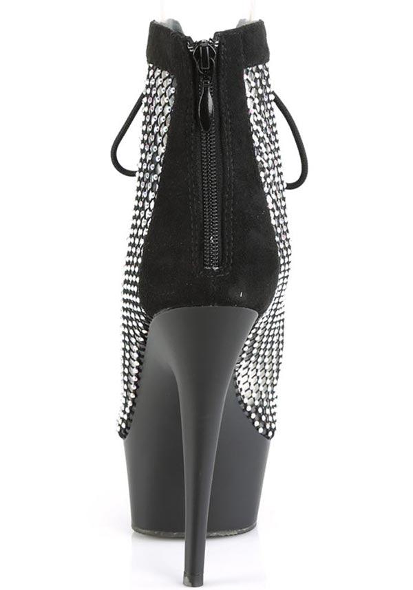 PREORDER! DELIGHT-600-33RM Black Faux Suede Platform Heels