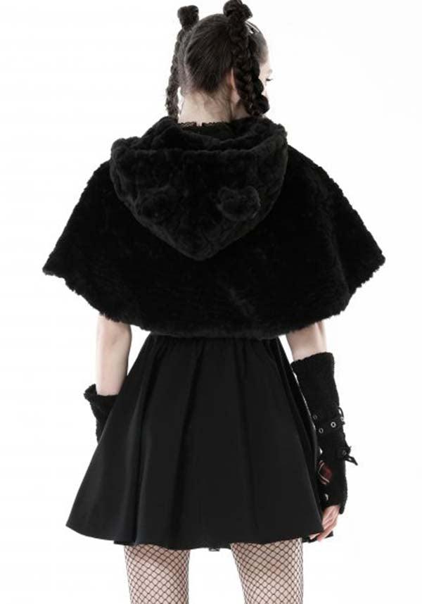 Stylish Black Bear-inspired Lolita Cape for a Dark Whimsical Look