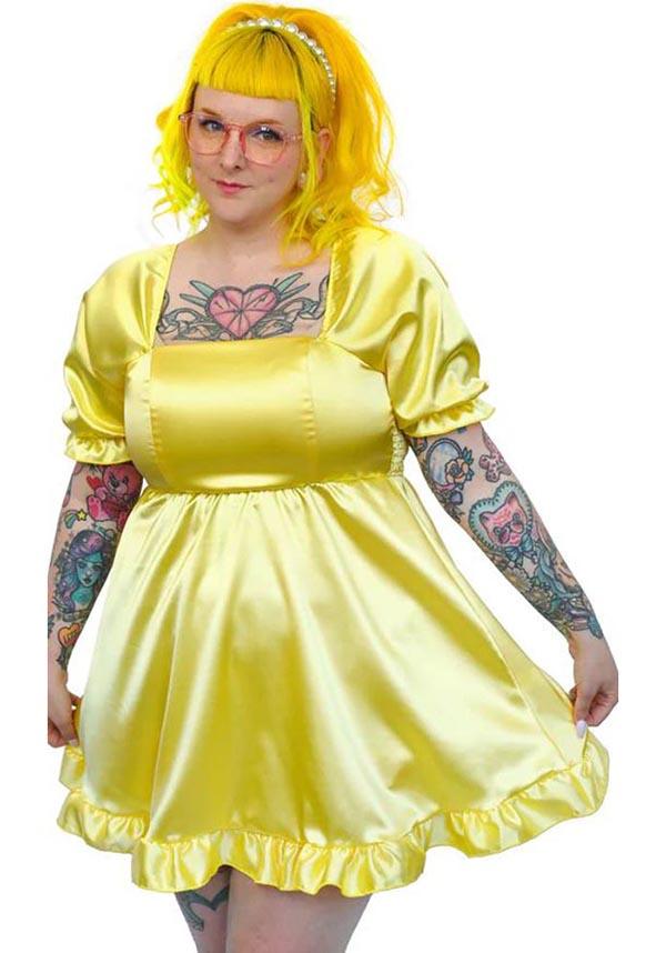 Dreamy Poppy Duckling Satin Babydoll Dress for Night Out