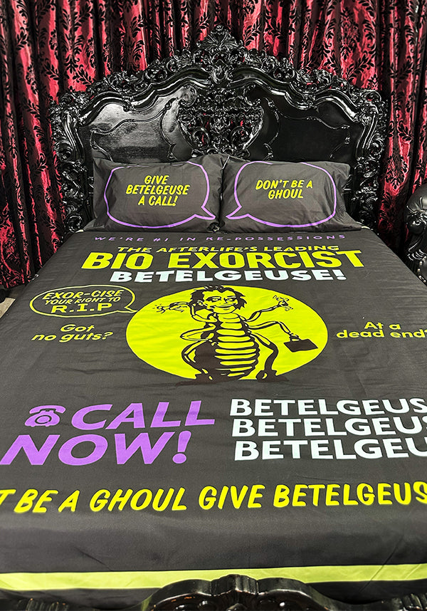 Officially Licensed Beetlejuice Double - Sided Bio Exorcist Quilt Set