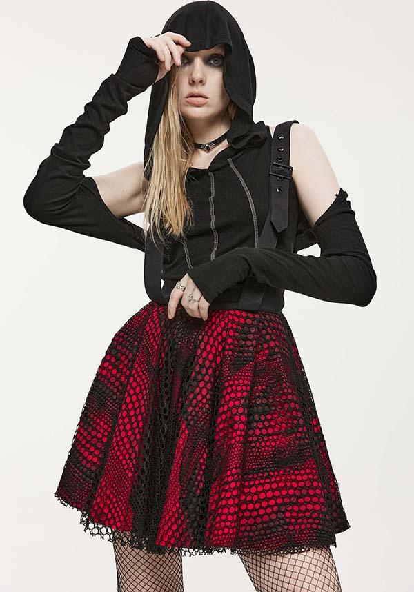 Edgy Rock Sweetheart Adjustable Straps Short Skirt