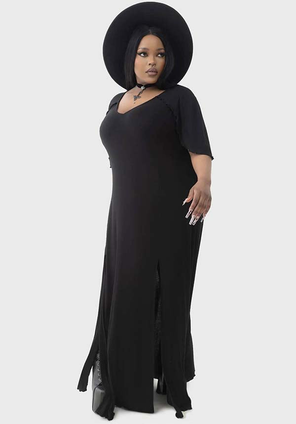 Krypt Lovers Women's Maxi Dress with Cape Detail