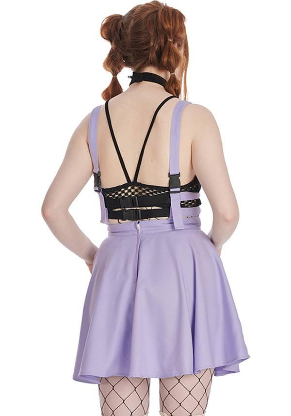 Banned Alternative Lilac Flare Suspender Lolita Skirt for Pastel Goth Style