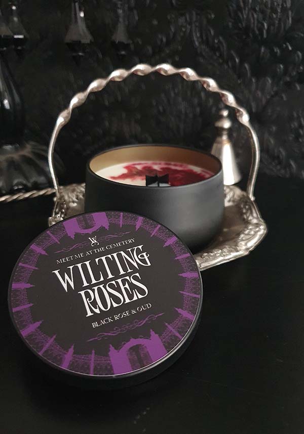 8oz Tin Candle: Enchanting Wilting Roses Scent