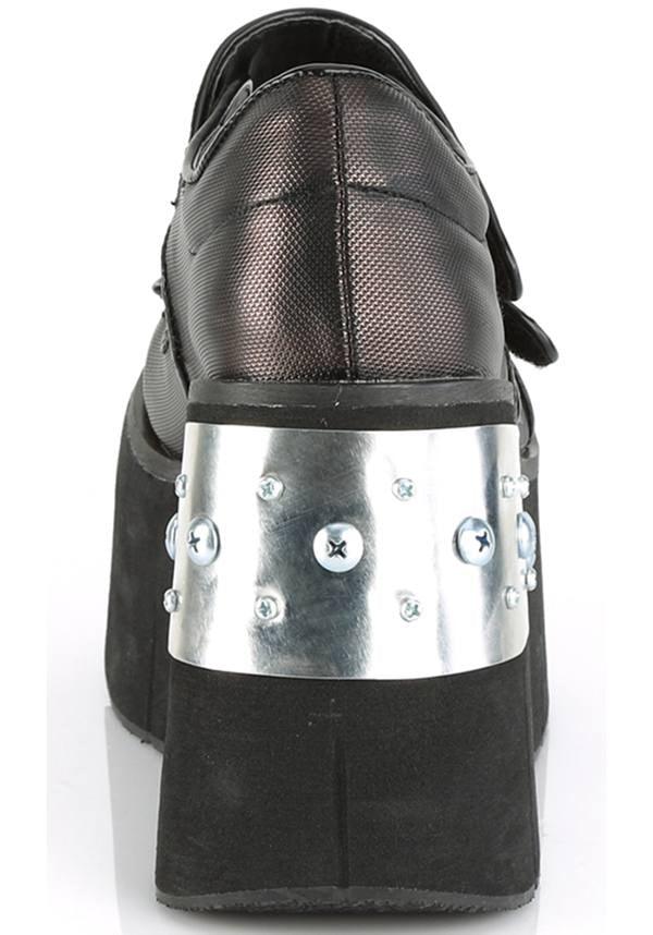 PREORDER: KERA-13 Black/Pewter Metal Plated Platform Shoes