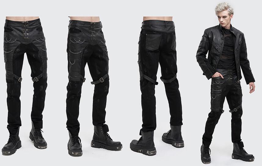 Devil Fashion's Lazarus Edgy Chain Pants for Punk Style Lovers