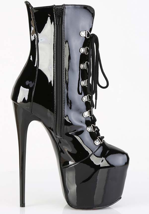 JUBILANT-1014 Black Patent Platform Ankle Boots for Pre - order