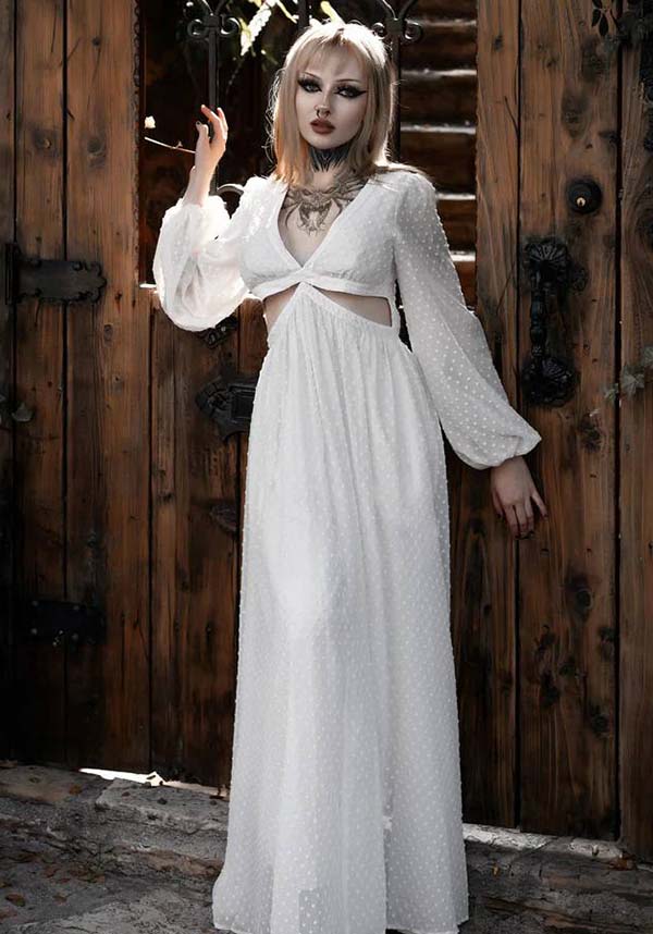 Ethereal Moonrise White Evening Dress by Lively Ghosts