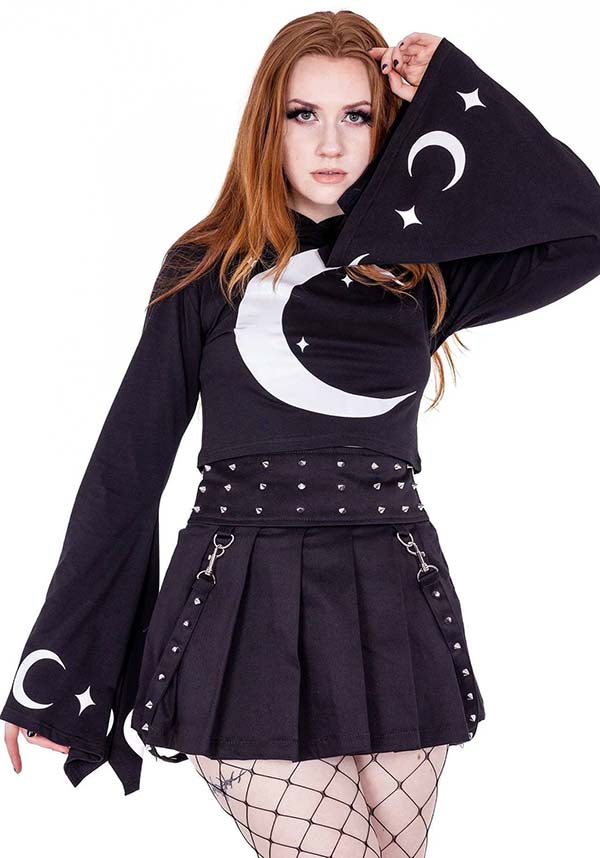 Selene Hooded Top by Poizen Industries - A Celestial Fashion Piece