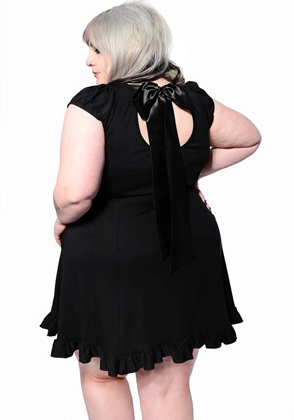 Marie Adjustable Satin Bow Stretch Ponte Holiday Dress